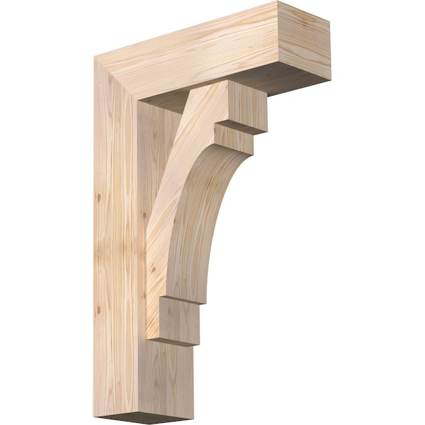 Ekena Millwork Merced Block Smooth Bracket w/ Offset Brace, Douglas Fir, 7 1/2"W x 22"D x 34"H BKT0806X22X34MRC05SDF - main